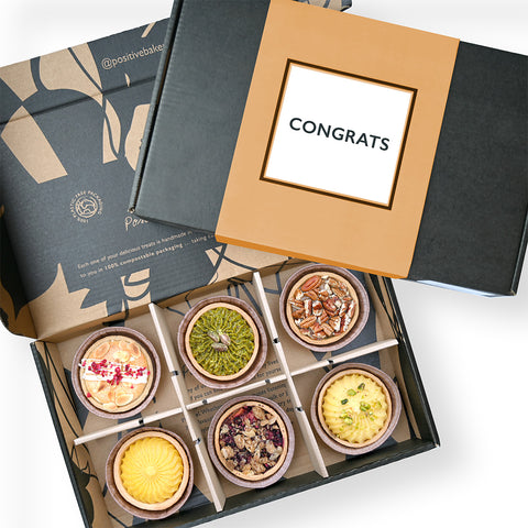 Congratulations Luxury Tart Selection Box | 6 Pieces | Premium Achievement Desserts