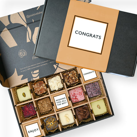 Congratulations Artisan Brownie & Blondie Collection | Box of 12 | Premium Achievement Gift