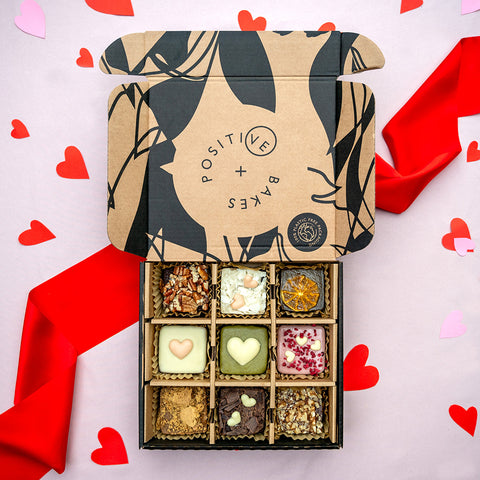 Valentine's Artisan Brownie & Blondie Collection | Box of 9 | Plant-Based Lover's Treat
